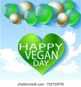 vector illustration happy vegan day