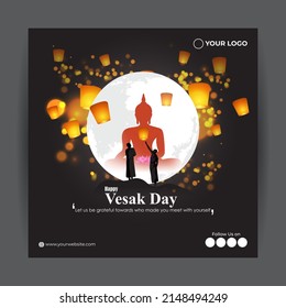 Vector illustration for Happy Vesak day.