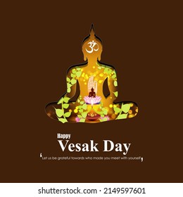 Vector illustration for Happy Vesak day.