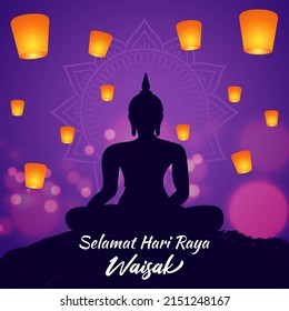 Vector illustration for Happy Vesak Day Buddha Purnima