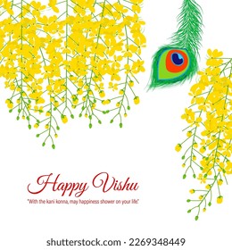 Vector illustration of Happy Vishu wishes greeting banner