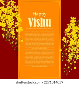 Vector illustration of Happy Vishu wishes greeting banner