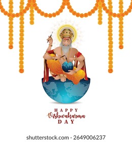 Vector illustration of happy vishwakarma day celebration 