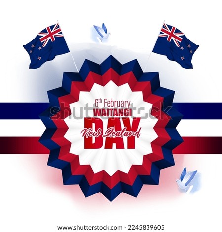 Vector illustration of Happy Waitangi Day in New Zealand banner