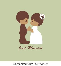 Vector illustration of happy wedding day card