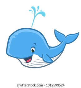 Vector illustration of a happy whale for design element