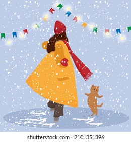 Vector illustration Happy winter holidays