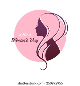 Vector illustration of Happy Women Day pink background 