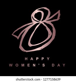 Vector Illustration of Happy Women's Day of Number 8. Graphic Design for T-shirt, Poster, Card and Background.