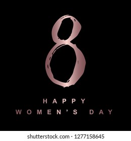 Vector Illustration of Happy Women's Day of Number 8. Graphic Design for T-shirt, Poster, Card and Background.