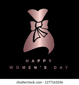 Vector Illustration of Happy Women's Day of Dress. Graphic Design for T-shirt, Poster, Card and Background.