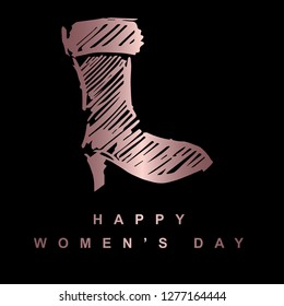 Vector Illustration of Happy Women's Day of Heels Shoes. Graphic Design for T-shirt, Poster, Card and Background.