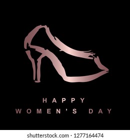 Vector Illustration of Happy Women's Day of Heels Shoes. Graphic Design for T-shirt, Poster, Card and Background.