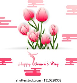 vector illustration of Happy Women's Day greetings wallpaper background