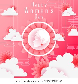 vector illustration of Happy Women's Day greetings wallpaper background