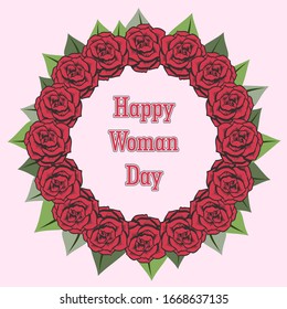 vector illustration of happy women's day. Template for a poster, cards, banner. 