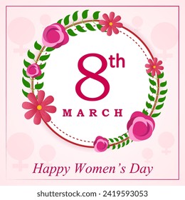 vector illustration of Happy Women's Day greetings wallpaper background