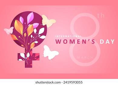 vector illustration of Happy Women's Day greetings wallpaper background