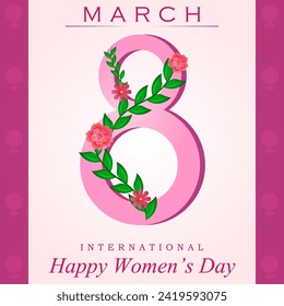 vector illustration of Happy Women's Day greetings wallpaper background