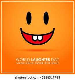 Vector illustration of Happy World Laughter Day social media story feed mockup template