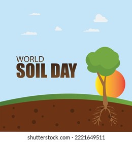Vector Illustration of Happy World Soil Day. Simple and Elegant Design
