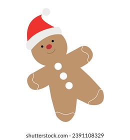 Vector Illustration of a happy xmas gingerbread man
