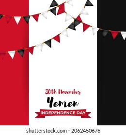 Vector illustration of happy Yemen  independence day