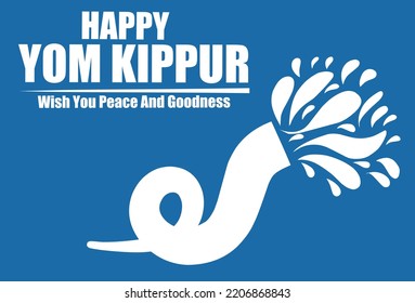 Vector illustration, Happy Yom Kippur wish you peace and goodness, holiday concept, suitable for poster, banner or card