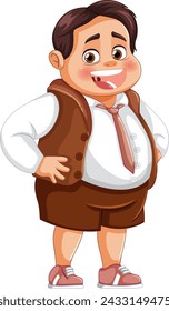 Ilustración vectorial de un niño feliz sonriendo.