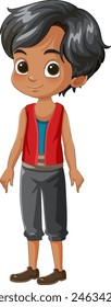Vector illustration of a happy young boy standing