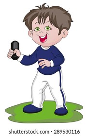 Ilustración vectorial de un joven feliz con control remoto.