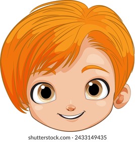 Vector illustration of a happy, young cartoon boy