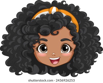 Vector illustration of a happy young girl