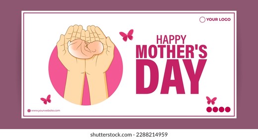 Vector illustration of HappyMother's Day social media story feed mockup template