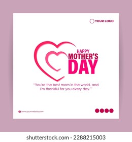 Vector illustration of HappyMother's Day social media story feed mockup template