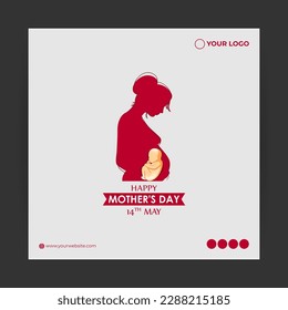 Vector illustration of HappyMother's Day social media story feed mockup template