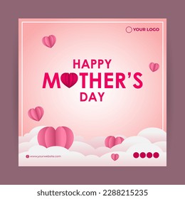 Vector illustration of HappyMother's Day social media story feed mockup template