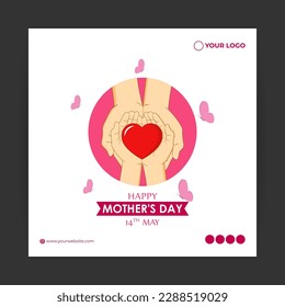 Vector illustration of HappyMother's Day social media story feed mockup template