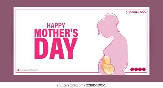 Vector illustration of HappyMother's Day social media story feed mockup template