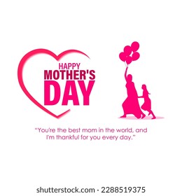 Vector illustration of HappyMother's Day social media story feed mockup template