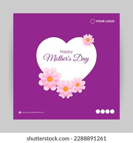 Vector illustration of HappyMother's Day social media story feed mockup template