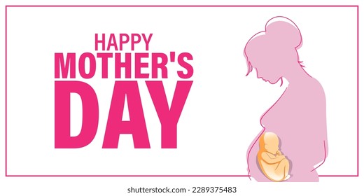 Vector illustration of HappyMother's Day social media story feed mockup template