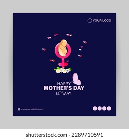 Vector illustration of HappyMother's Day social media story feed mockup template