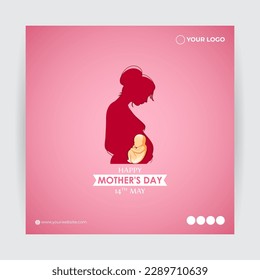 Vector illustration of HappyMother's Day social media story feed mockup template