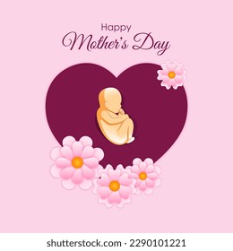 Vector illustration of HappyMother's Day social media story feed mockup template