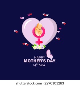 Vector illustration of HappyMother's Day social media story feed mockup template