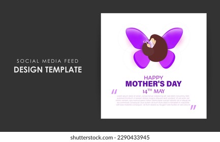 Vector illustration of HappyMother's Day social media story feed set mockup template