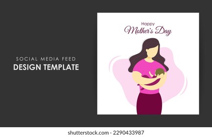 Vector illustration of HappyMother's Day social media story feed set mockup template