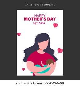 Vector illustration of HappyMother's Day social media story feed mockup template