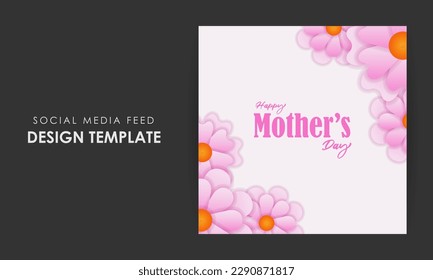 Vector illustration of HappyMother's Day social media story feed set mockup template